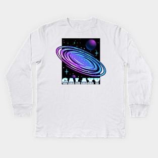 Gradient Galaxy Abstract Kids Long Sleeve T-Shirt